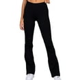 thumbnail image 1 of Arvbitana Women's Solid Color Micro-Flared Pants High Waist Slim Bell Bottom Trousers Spring Fall Casual Cozy Sweatpants for Workout Streetwear, 1 of 5