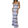 thumbnail image 1 of Arvbitana Women's Summer Maxi Dresses Sleeveless Stripe Sling Neck Bodycon Dress Fashion Backless Casual Dress for Party, 1 of 9