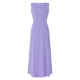 thumbnail image 1 of Arvbitana Women's Summer Midi Dresses Solid Color Cap Sleeve Cowl Neck Loose Casual Dress Elegant A-line Dress with Pockets for Party, 1 of 9