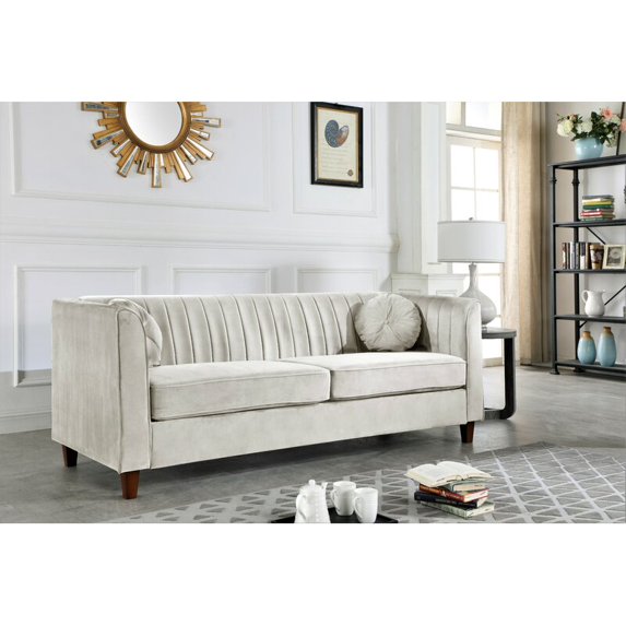 Arvilla Beige Chesterfield Sofa