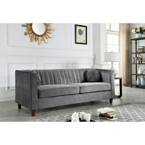 Arvilla Grey Chesterfield Sofa