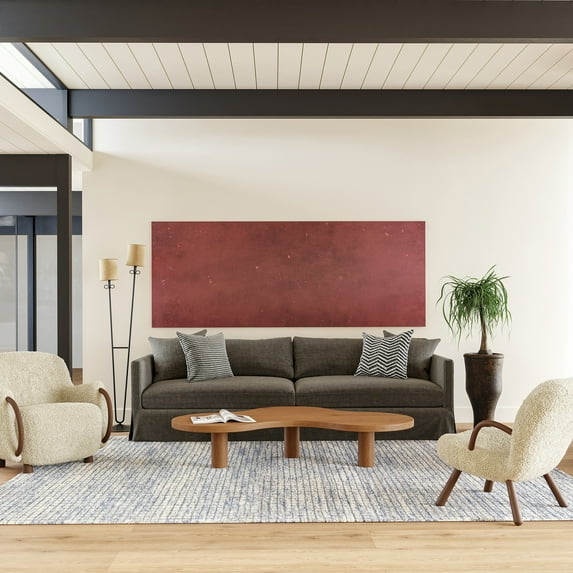 Rugs USA Melrose Checked Wool Area Rug, 3' x 5', Melrose Light Blue & Grey