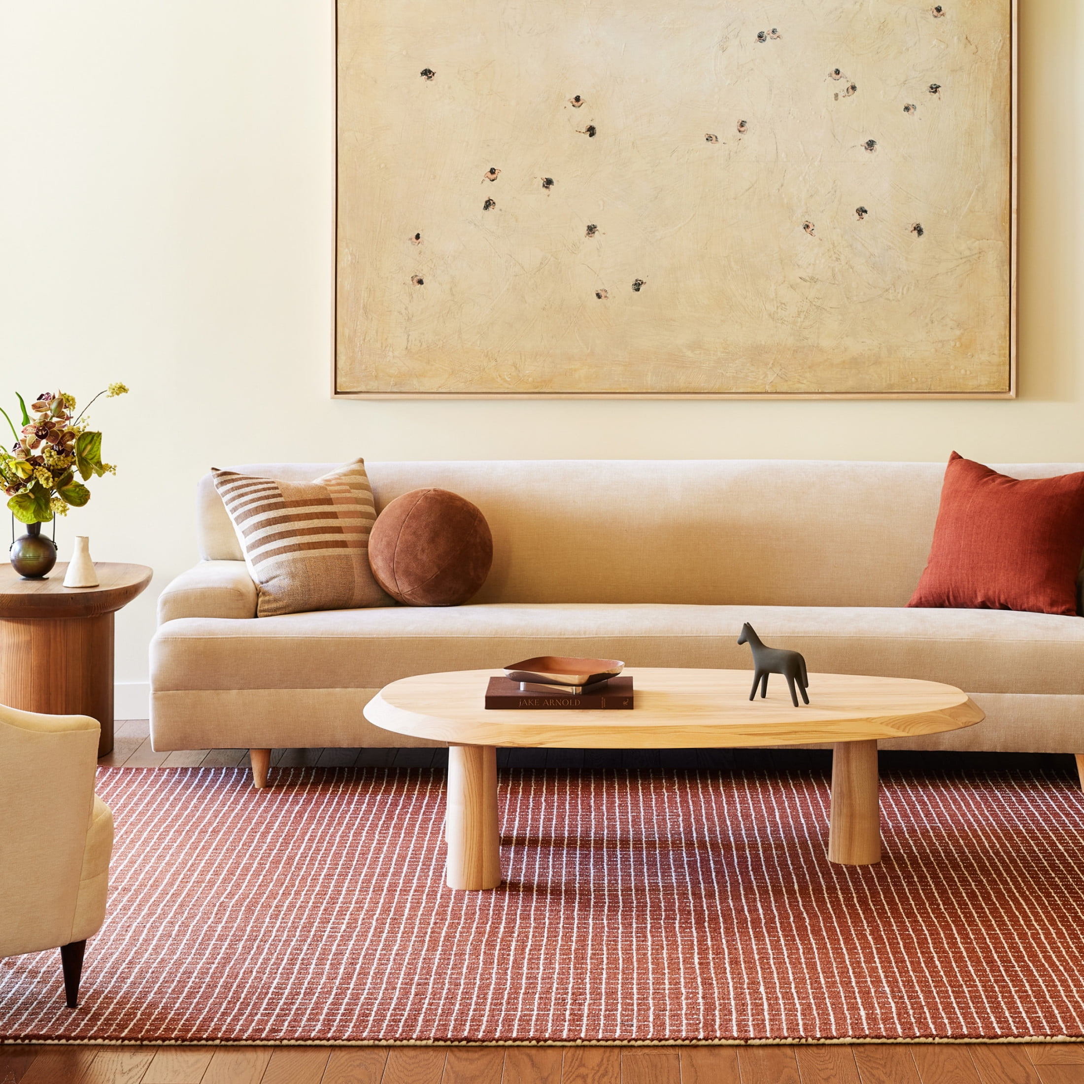 Chestnut Hand-Tufted Wool Rectangular Area Rug, 5' x 8'