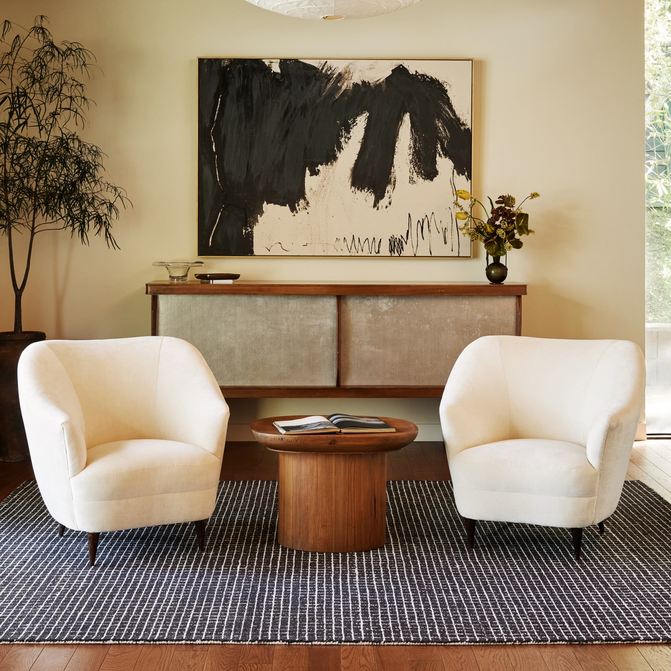 Rugs USA Melrose Checked Wool Area Rug, 9' x 12', Melrose Charcoal ...