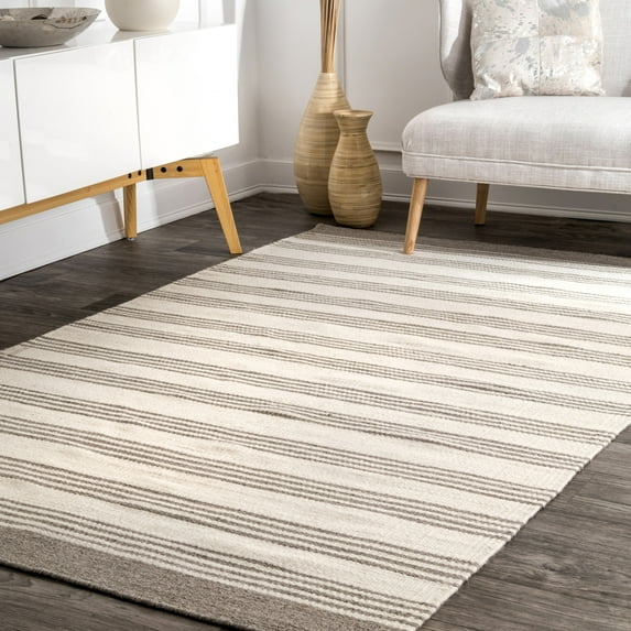 Rugs USA Sage Striped Wool-Blend Area Rug, 6' x 9', Rivka Beige