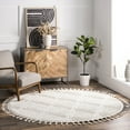 thumbnail image 1 of Rugs USA Balboa Textured Tile Area Rug, 8', Round, Aelinn Ivory, 1 of 9