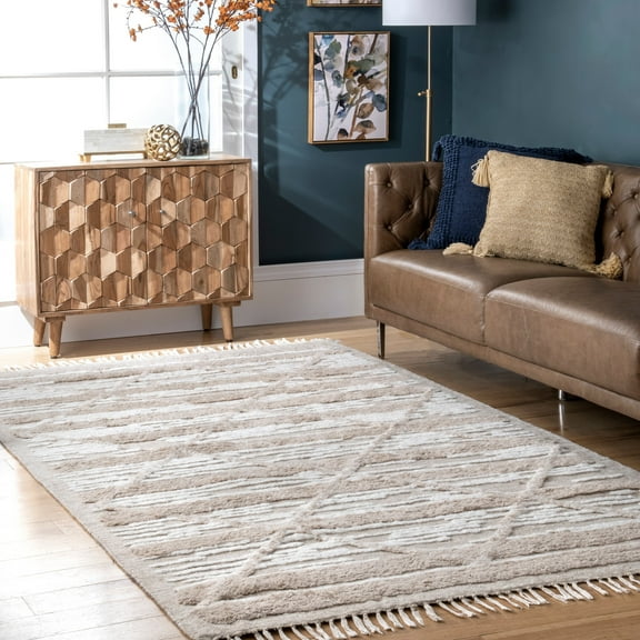 Rugs USA Bing Shag Area Rug, 5' x 8', Rylan Beige