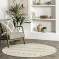 thumbnail image 1 of Rugs USA Chandy Textured Wool Area Rug, 8', Round, Durden Cream, 1 of 9