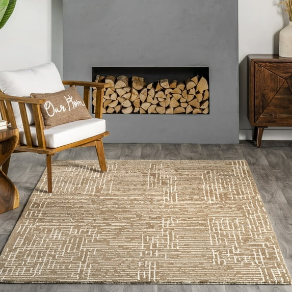 Rugs USA Hive Jute and Wool Area Rug, 8' 6" x 11' 6", Olano Natural