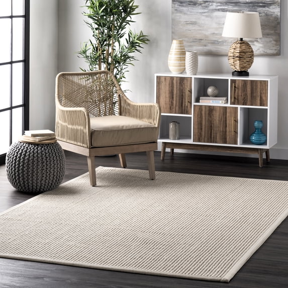 Rugs USA Patricia Jute and Wool Area Rug, 6' x 9', Selma Ivory