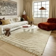 thumbnail image 1 of Riley Textured Shag Area Rug, 6' x 9', Ceagan Cream, 1 of 5