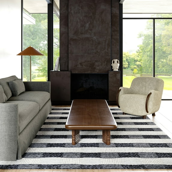 Sophie Striped Wool Area Rug, 4' x 6', Joey Grey