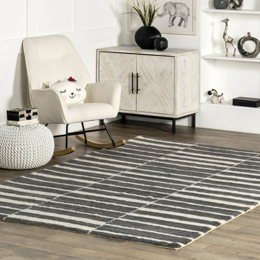 Rugs USA Vlad Machine Washable Wool Area Rug, 3' x 5', Olano Grey
