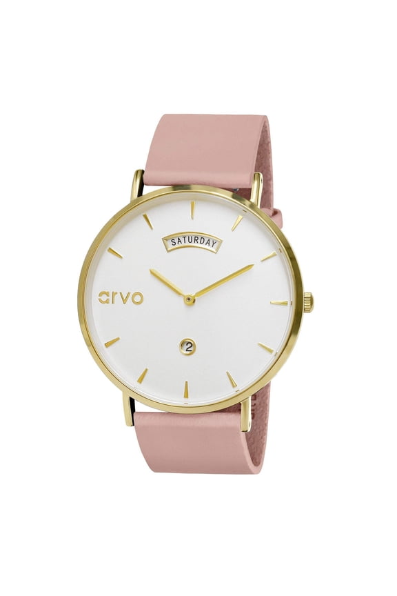 Awristacrat Watch - Gold - Blush Leather Band