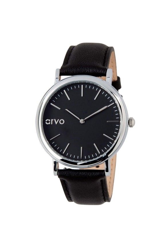 Black Time Sawyer Watch - Black Leather