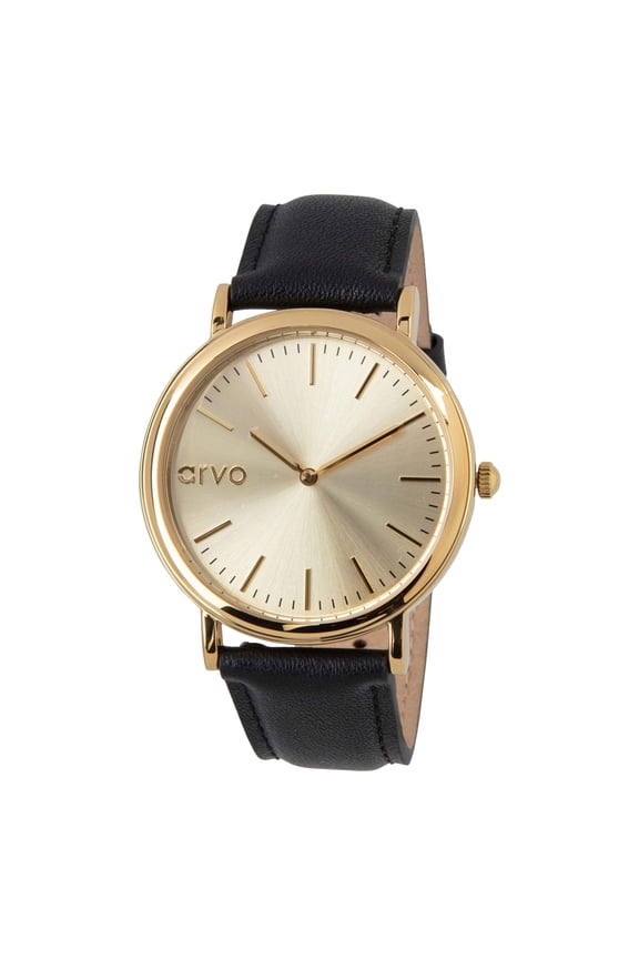 Gold Time Sawyer Watch - Black Leather
