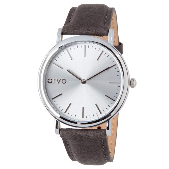 Arvo Silver Time Sawyer Watch - Gray Leather