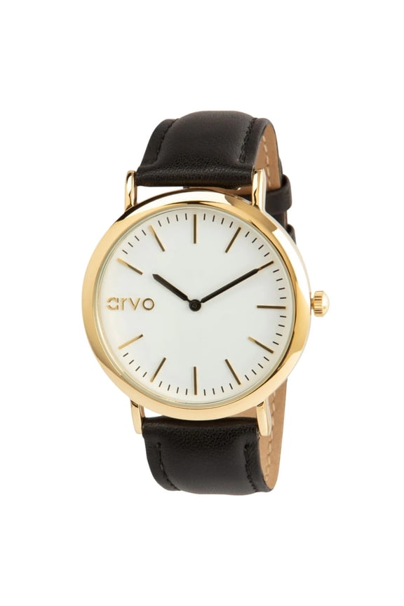 White Time Sawyer Watch - Gold - Black Leather