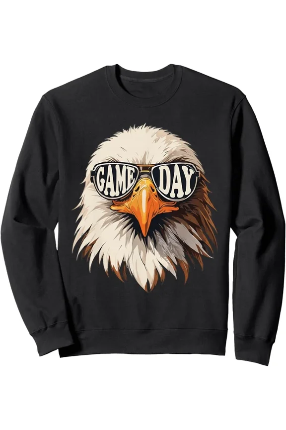 Bald Face Eagle with Sunglass Game Day Unisex Crewneck Sweatshirt