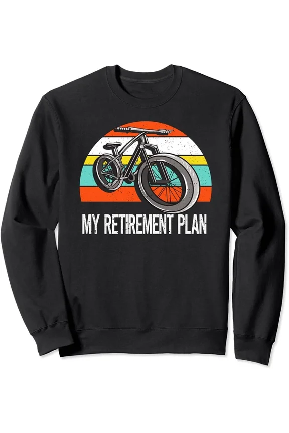 Bicycle Day Design Mountain Bike Retirement Cycling Unisex Crewneck Sweatshirt