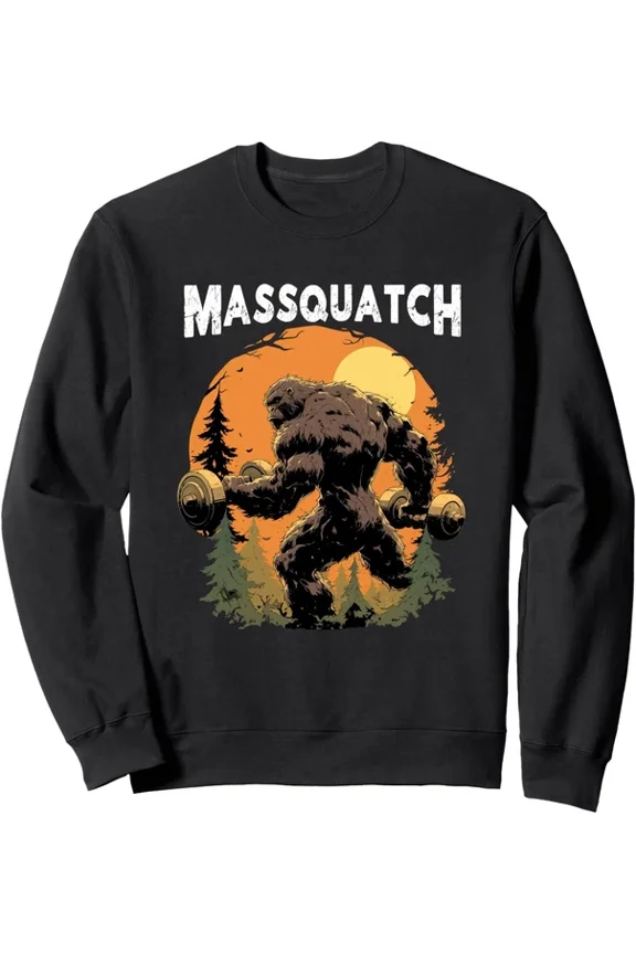 Bigfoot Sasquatch Workout Gym Weightlifter Unisex Crewneck Sweatshirt