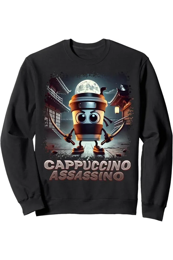 Cappuccino Assassino Italian Brainrot Unisex Crewneck Sweatshirt