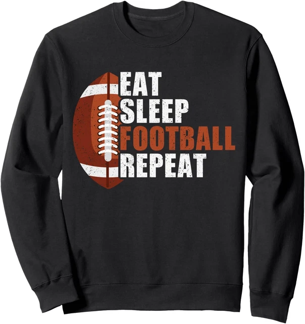 Arvy Eat Sleep Football Repeat American Football Fans Unisex Crewneck ...