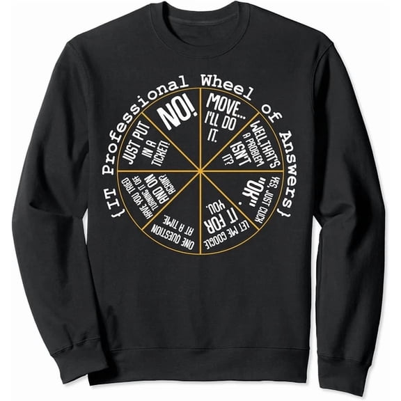 Arvy IT Professional Wheel Of Answers Tech Support Unisex Crewneck Sweatshirt
