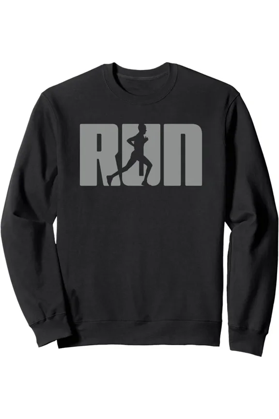 Silhouette Run Design For Runner Marathon Graphic Unisex Crewneck Sweatshirt