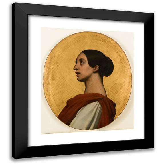 Ary Scheffer 15x17 Black Modern Framed Museum Art Print Titled - Portrait of Pauline Viardot in Saint Cecile (1851)