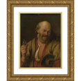 thumbnail image 1 of Ary de Vois 12x14 Gold Ornate Wood Frame and Double Matted Museum Art Print Titled - A Man with a Gin Bottle (1660 - 1680), 1 of 4