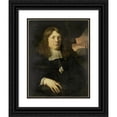 thumbnail image 1 of Ary de Vois 15x18 Black Ornate Wood Framed Double Matted Museum Art Print Titled - Portrait of a Man (1660 - 1680), 1 of 5
