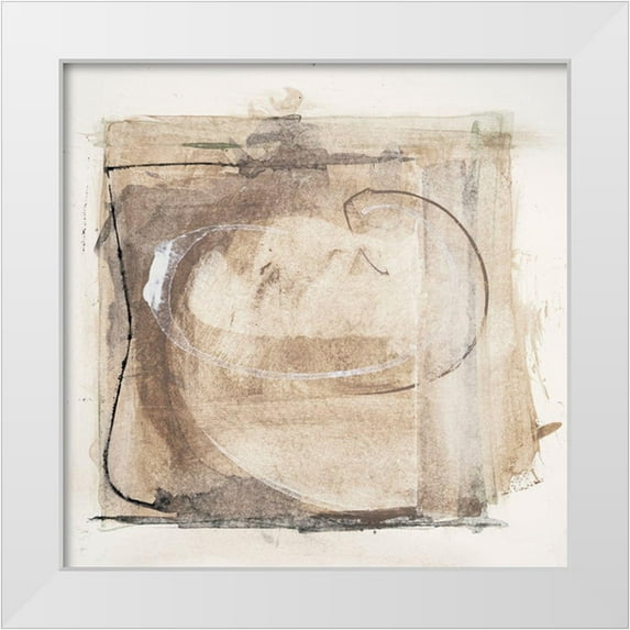 Aryai, Sia 26x26 White Modern Wood Framed Museum Art Print Titled - Mozaic 24