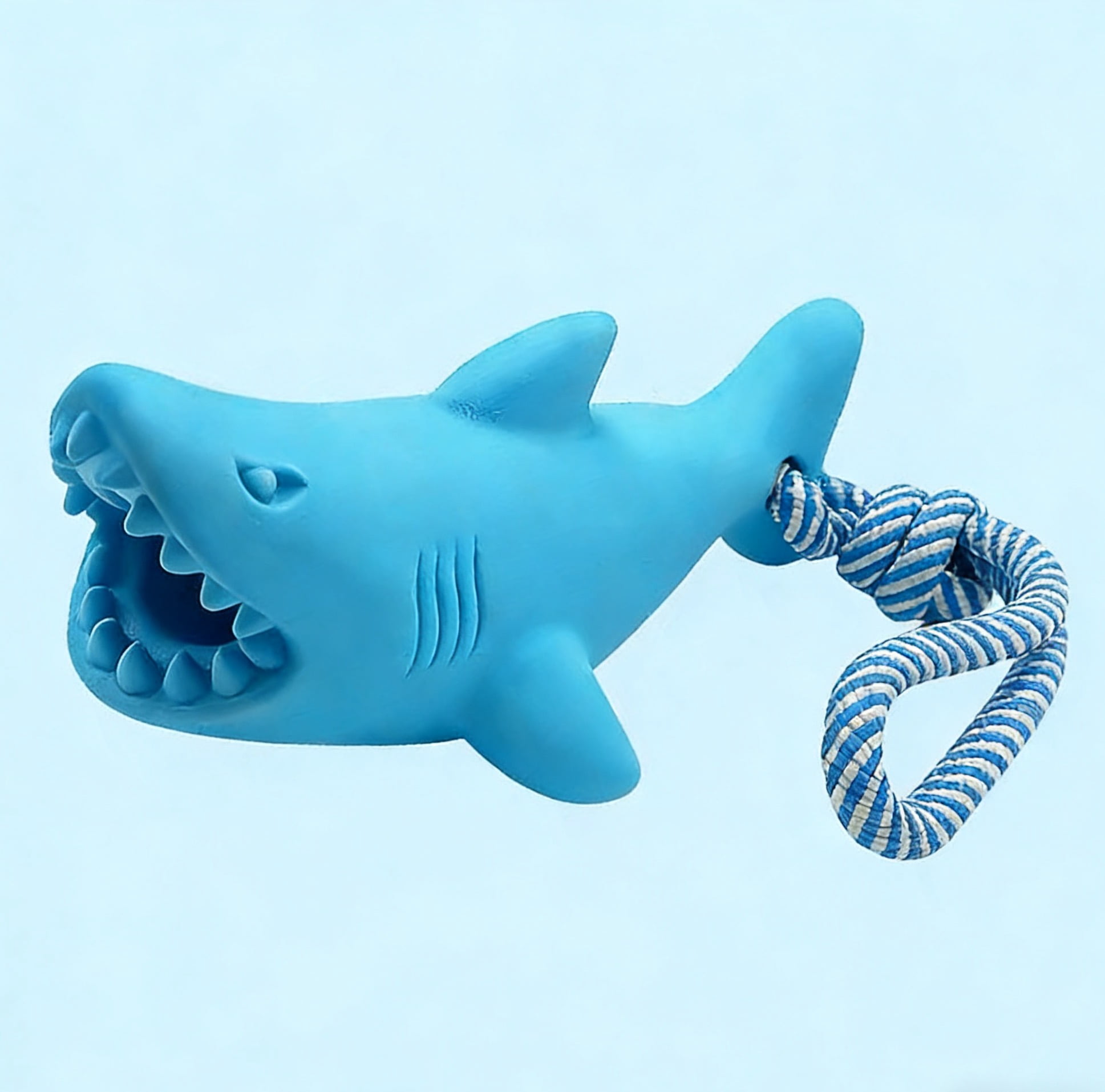 Aryamask Shark Dog Chew Toy, Interactive Tug of War & Treat Dispensing Pet Toy, Durable EV Foam for Aggressive Chewers, Blue