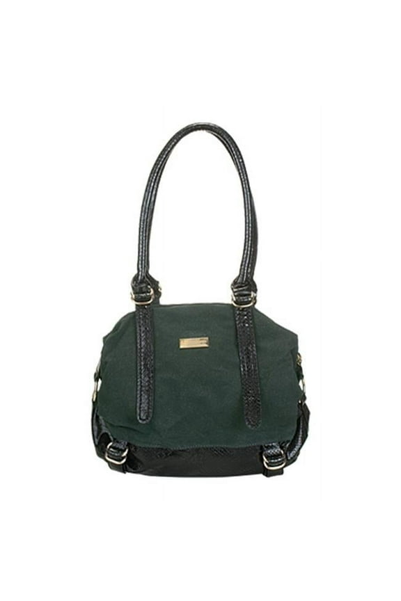 Adi-16-Grn Chic Green Snake Print Leather Dual Shoulder Strap Womens Handbag