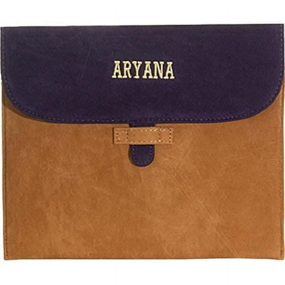 Aryana Ella-2-Brn Chic Basic Brown Tan Suede Flap Closure Essential Ipad Cover