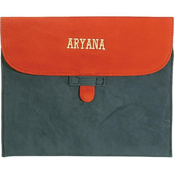 Aryana Ella-2-Grn Chic Basic Green Tan Suede Flap Closure Essential Ipad Cover