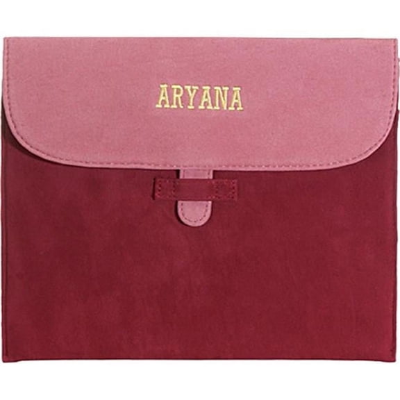 Aryana Ella-2-Red Chic Basic Red Tan Suede Flap Closure Essential Ipad Cover