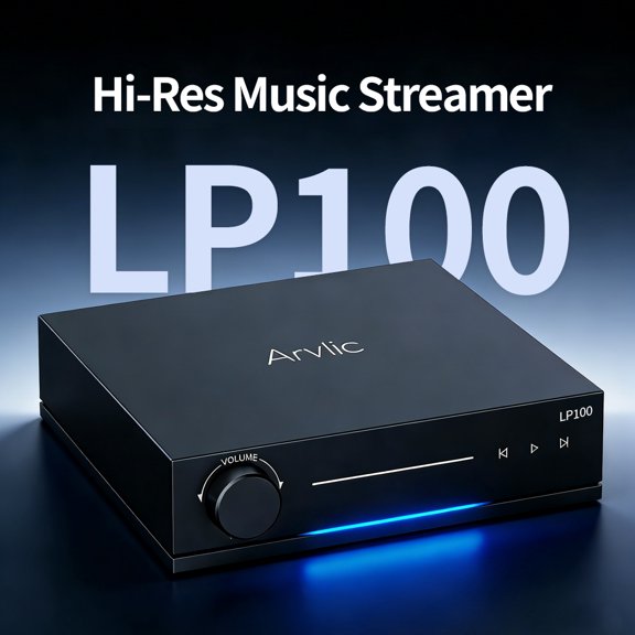 Arylic LP100 HiFi Music Streamer, Bluetooth 5.4, AirPlay 2, HDMI eARC, Phono Input, 192kHz/24bit DAC, Wireless Audio Receiver