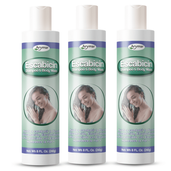 Arymar Escabicin Shampoo & Bodywash Fights Scabies - 8 fl oz (3-Pack)