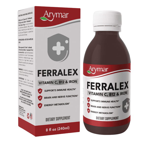 Arymar Ferralex Liquid Iron Supplement, Daily Iron Support Formula, 8 fl oz