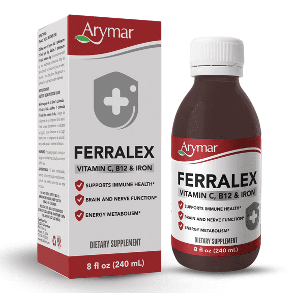 Arymar Ferralex Liquid Iron Supplement Daily Iron Formula Easy-to-Take Liquid 8 fl oz