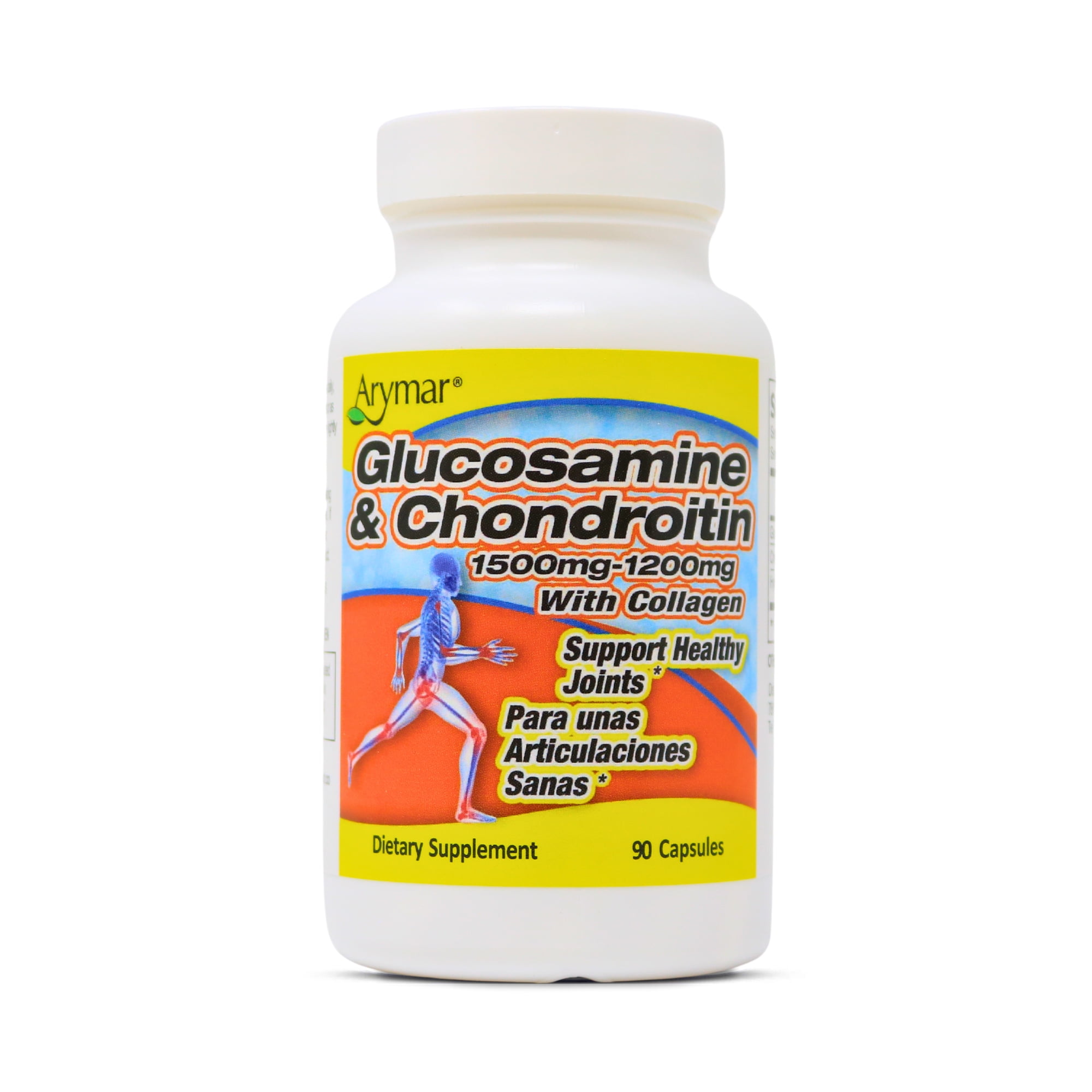 Arymar Glucosamine & Chondroitin 1500mg-1200mg with Collagen, 90 Capsules