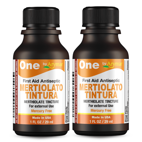 Arymar Mertiolato Tintura First Aid Antiseptic for Wounds, 1 fl oz (2-Pack)