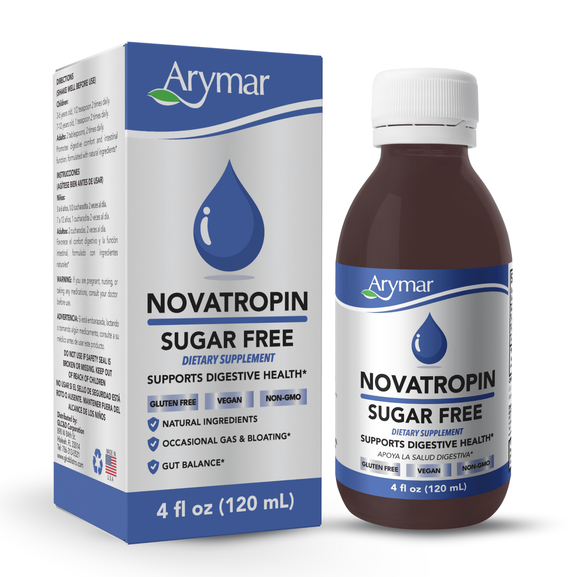Arymar Novatropin Sugar Free  Liquid Dietary Supplement  Easy-to-Take Formula  4 fl oz