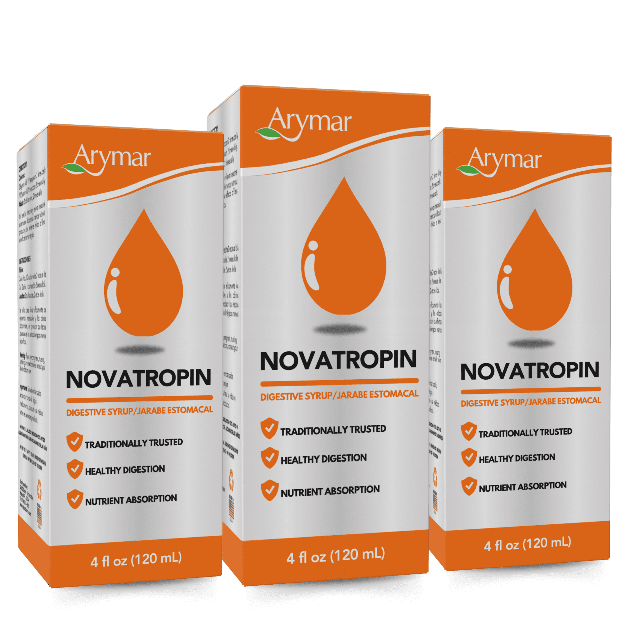 Arymar Novatropin Syrup, 4 fl oz  Herbal Digestive Support (3-Pack)