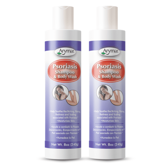Arymar Psoriasis Shampoo & Body Wash, 8 fl oz -Hydrating & Soothing (2-Pack)