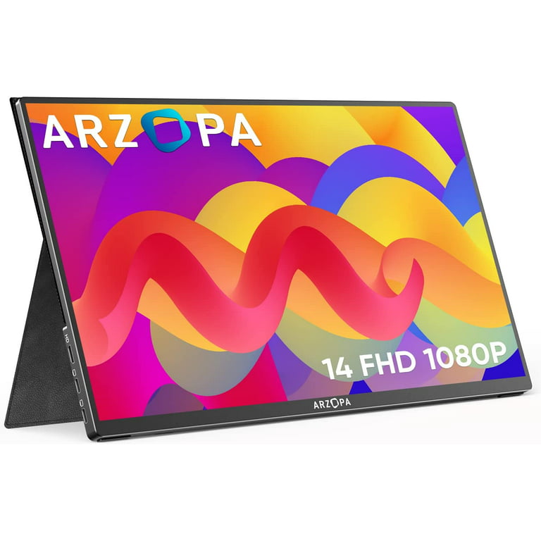 Arzopa 14 Portable Monitor, Ultra Slim Portable Laptop Monitor FHD 1080P  External Display for Laptop PC Phone