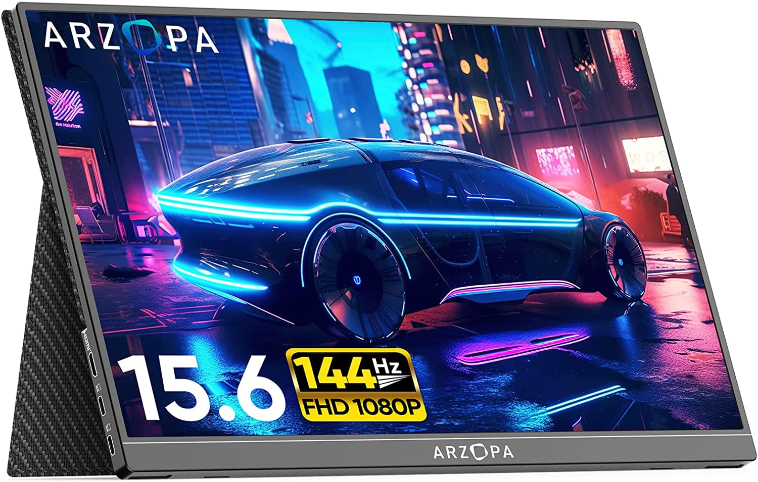  ARZOPA 15.6'' 144Hz Portable Gaming Monitor + Adjustable &  Foldable Sturdy Portable Monitor Stand : Electronics