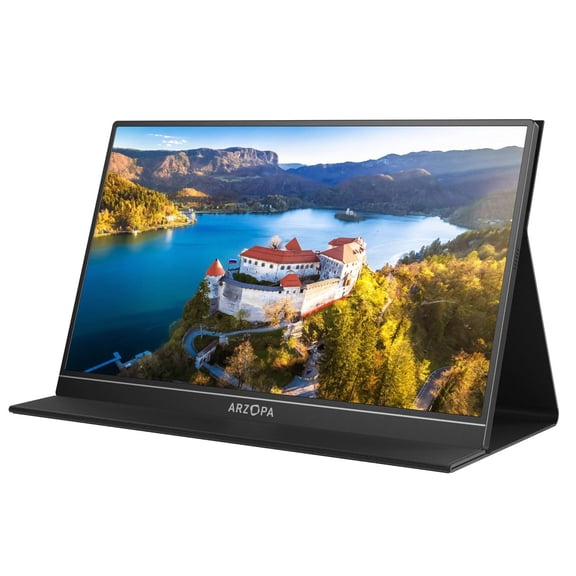 Arzopa 15.6 inch FHD 1920*1080P Portable Monitor with HDMI USB IPS Second Monitor External for PC Laptop Mac Switch Xbox ps4